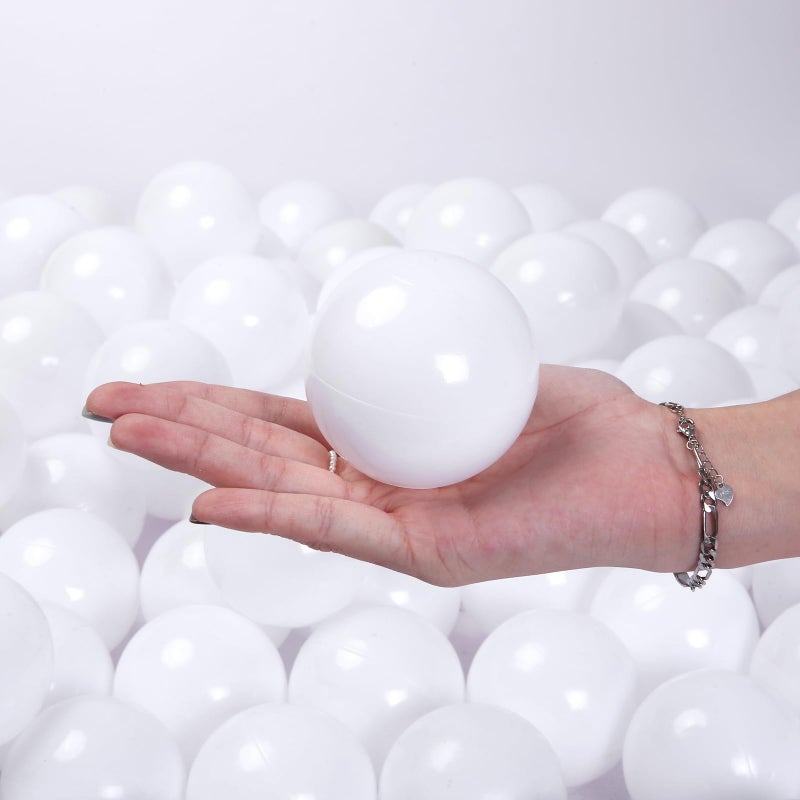 GUESVOT 2.75 Inch Big Ball Pit Balls - Crush Proof Plastic Balls for Ball Pit Pack of 50pcs Set for Toddlers Ball Pool Playtent Tunnels with Reusable Storage Bag (White) - Image 5