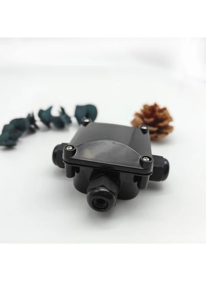 Black Three Hole Heavy Duty Weatherproof Electrical Junction Box - Image 1