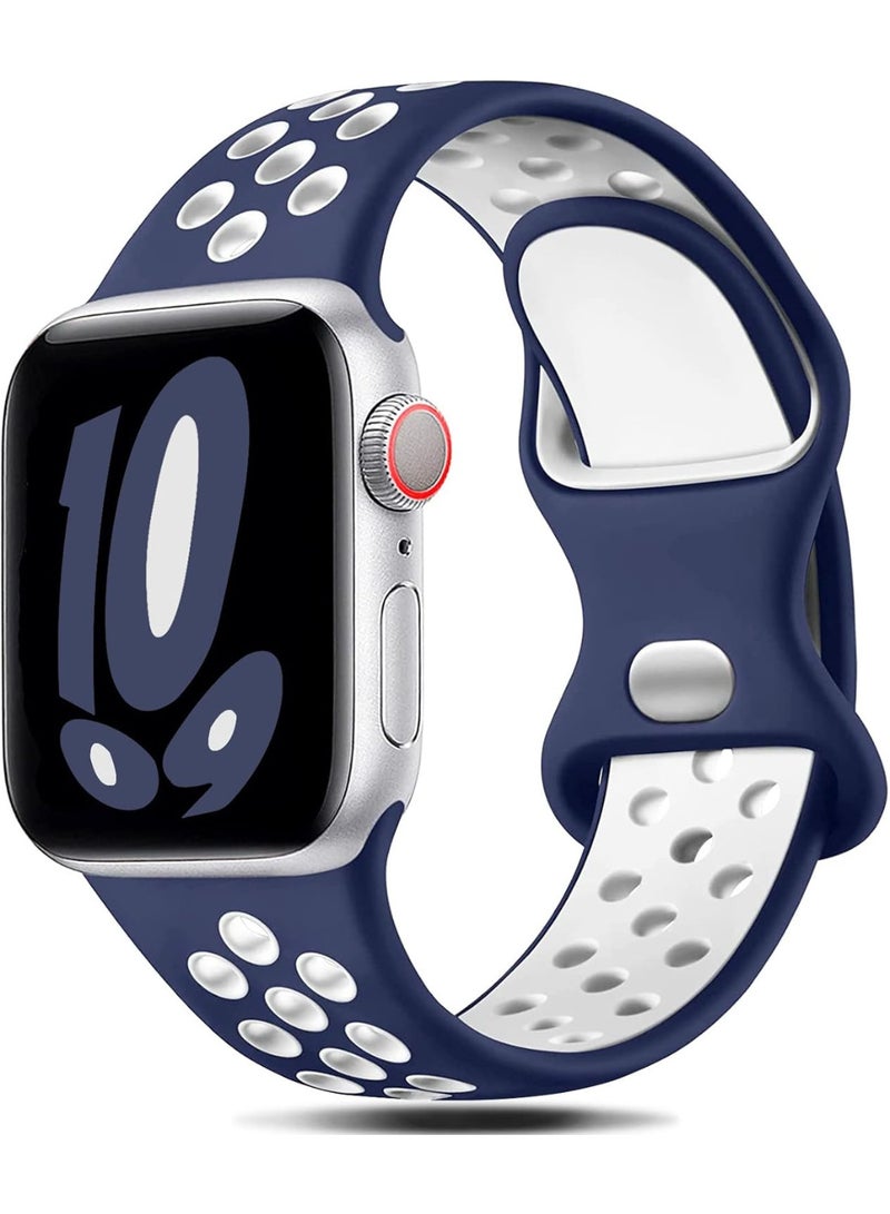سوار سيليكون متوافق مع ساعة Apple Watch Series 2 / 3/ 4/ 5/ 6/ 7 SE 42 مم 44 مم 45 مم 49 مم - Image 1