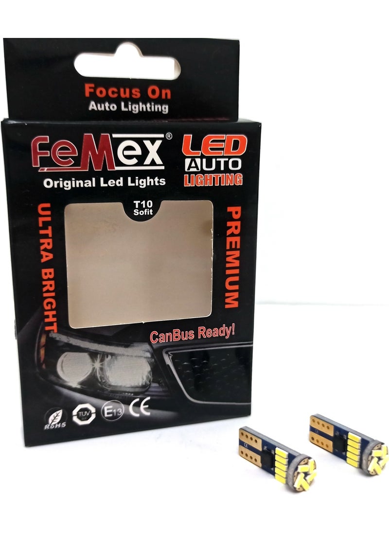 Femex Fiat Doblo D4 LED License Plate Light Bulb Set Bright White  - Image 2