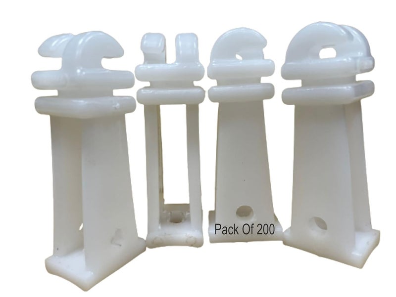 Insulator for Electric Fence| Solar Fencing Insulator| Special Iron Poll for Fence Used in Farm, Zatka Machine, Industrial Park, Garden, Home (4 Inch) White (Pack of 200)
