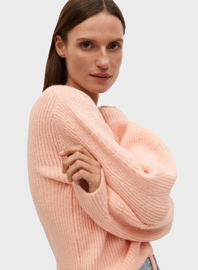MANGO V-Neck Oversized Sweater