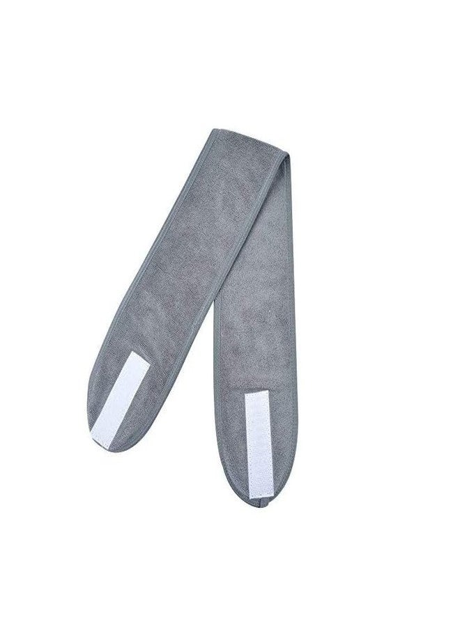 SQULIGT 1 Pack Spa Headband, Grey Cotton Non-slip Stretchable Washable Makeup Headband - Image 1