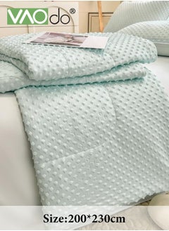 VAOdo Home Waffle Cooling Quilt Cool Touch Fabric Absorbs Body Heat Double Sided Lightweight Cooling Blanket for Hot Sleepers Summer Breathable Bedding Quilt for Night Sweating  - Image 3