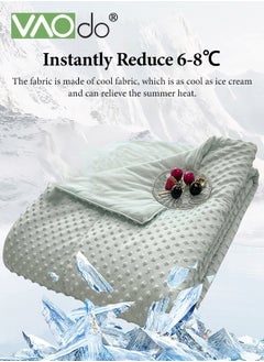 VAOdo Home Waffle Cooling Quilt Cool Touch Fabric Absorbs Body Heat Double Sided Lightweight Cooling Blanket for Hot Sleepers Summer Breathable Bedding Quilt for Night Sweating  - Image 1
