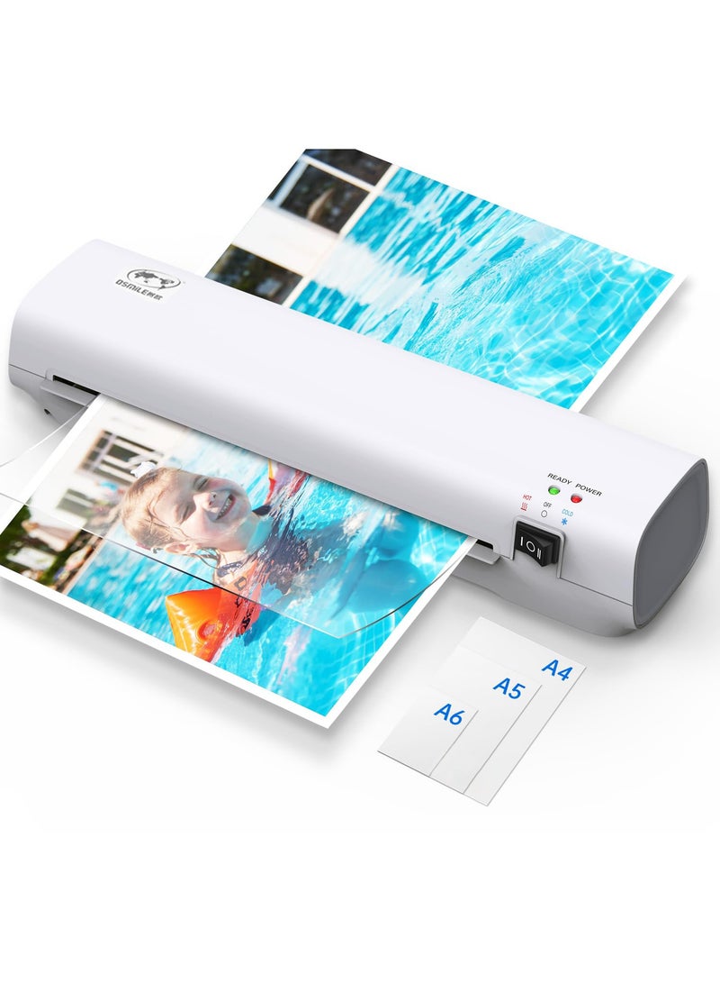 OSMILE Laminator Machine with 6 Laminating Sheets, 9 Inch Laminator Hot & Cold for A4/A5/A6, Thermal Laminating Machine for Home School Office - Image 1