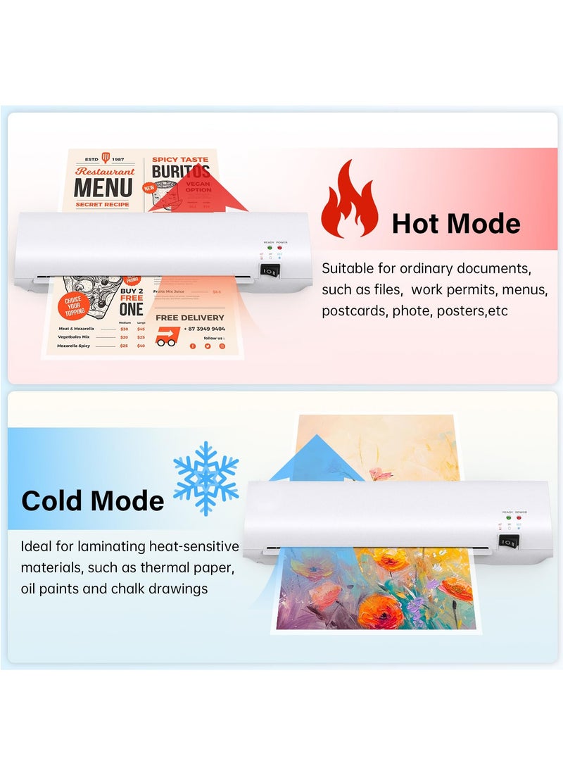 OSMILE Laminator Machine with 6 Laminating Sheets, 9 Inch Laminator Hot & Cold for A4/A5/A6, Thermal Laminating Machine for Home School Office - Image 3