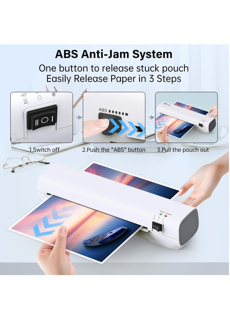 OSMILE Laminator Machine with 6 Laminating Sheets, 9 Inch Laminator Hot & Cold for A4/A5/A6, Thermal Laminating Machine for Home School Office - Image 4