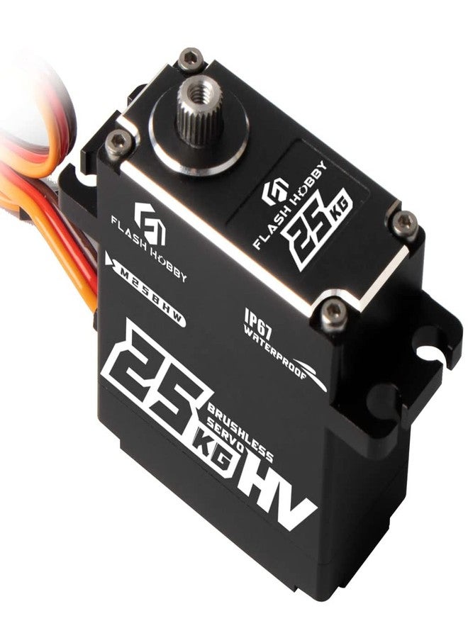 FLASH HOBBY M25BHW Waterproof IP67 25kg Full Aluminum Case High Torque Digital Brushless Motor Servo Compatible with 1/8, 1/10 1/12 RC Crawler Car, Robot,Truck Robot Parts - Image 2