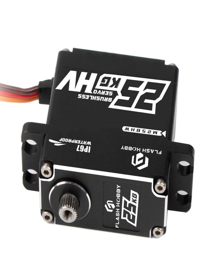 FLASH HOBBY M25BHW Waterproof IP67 25kg Full Aluminum Case High Torque Digital Brushless Motor Servo Compatible with 1/8, 1/10 1/12 RC Crawler Car, Robot,Truck Robot Parts - Image 3