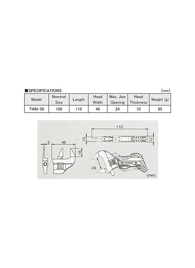 ENGINEER Smart' Adjustable Spanner (Stubby Type) with Thin, Super Slim 2mm Jaws. twm-08, Red, 110mm - pzsku/Z24DA1F6DC0992A25FA04Z/45/_/1740750820/c360635d-f1c4-4ff4-a99d-1587a9c6a7d8