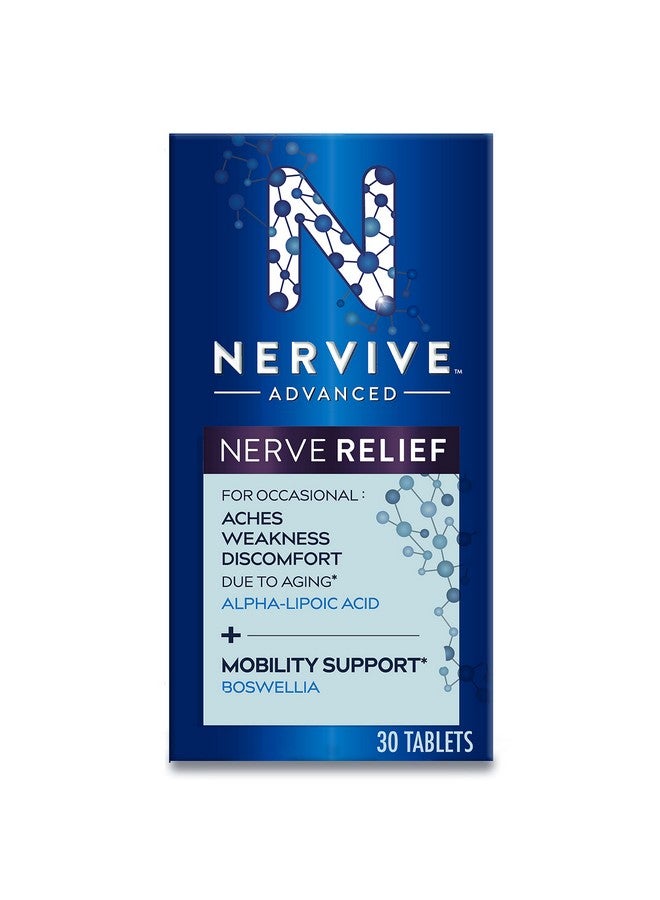 نيرفيف Nervive Advanced Nerve Relief + Mobility، مع حمض ألفا ليبويك للمساعدة في تقليل آلام الأعصاب والضعف وعدم الراحة*† والبوسويليا لتعزيز الحركة*، فيتامينات B12 وB6 وB1، 30 قرصًا - Image 1