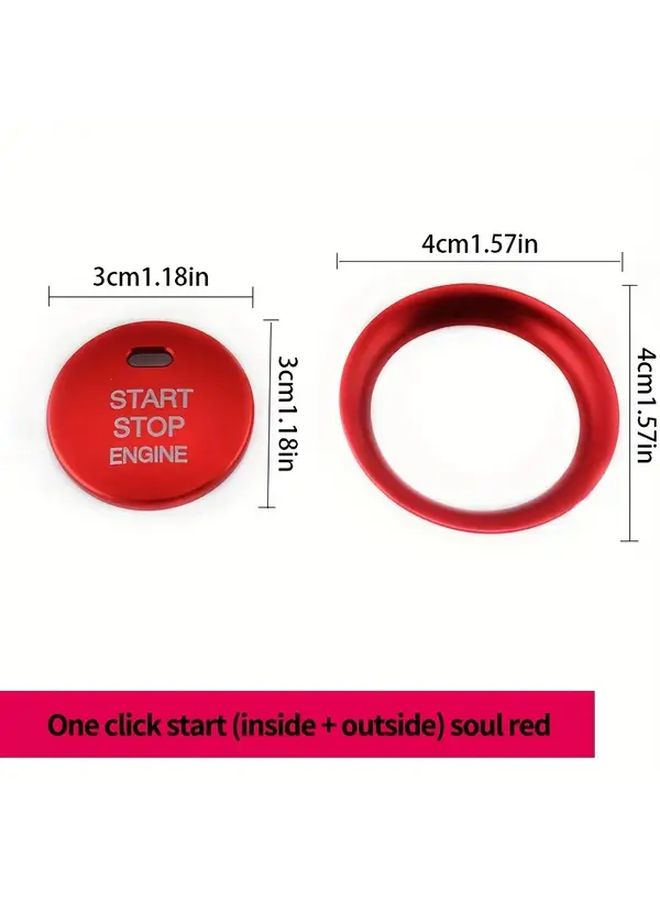 Ignition Start Button Cover Argent For 2014 2019 Model Sequin Decorative Sticker - Image 2