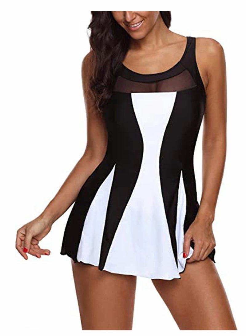 Womens Swimsuits One Piece Swimdress Tummy Control Swimsuit Plus Size Swimwear One Piece Bathing Suits Swim Dress ( S ) - Image 1