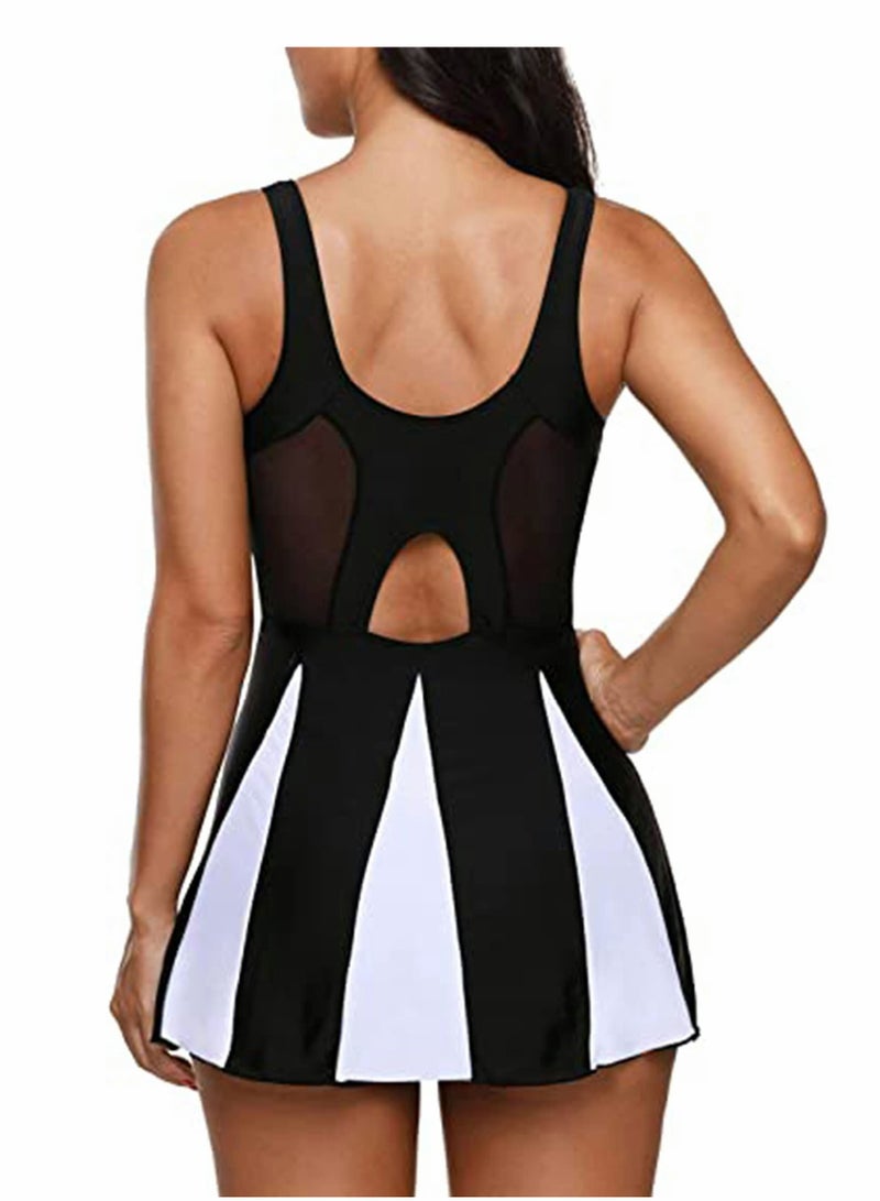 Womens Swimsuits One Piece Swimdress Tummy Control Swimsuit Plus Size Swimwear One Piece Bathing Suits Swim Dress ( S ) - Image 4