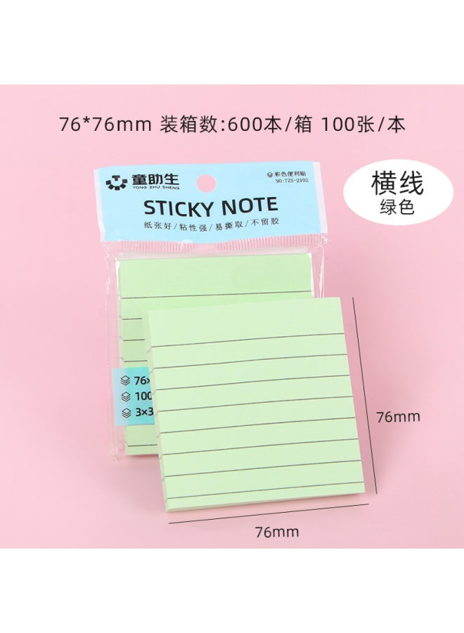 Office Color Horizontal Line Post-it Notes With Sticky Student Notes Can Tear Notes Note Notes Stationery - Image 1