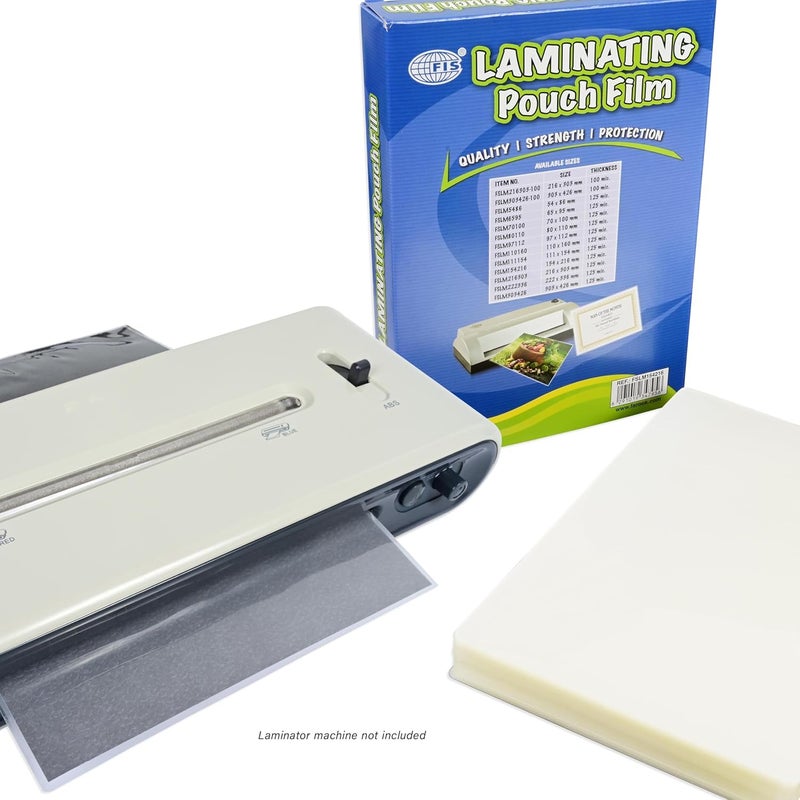 FIS Laminating Pouch Film, 154x216mm, 125 Micron Thickness, 100 Sheets, Rounded Corners, A5 Size - Image 4