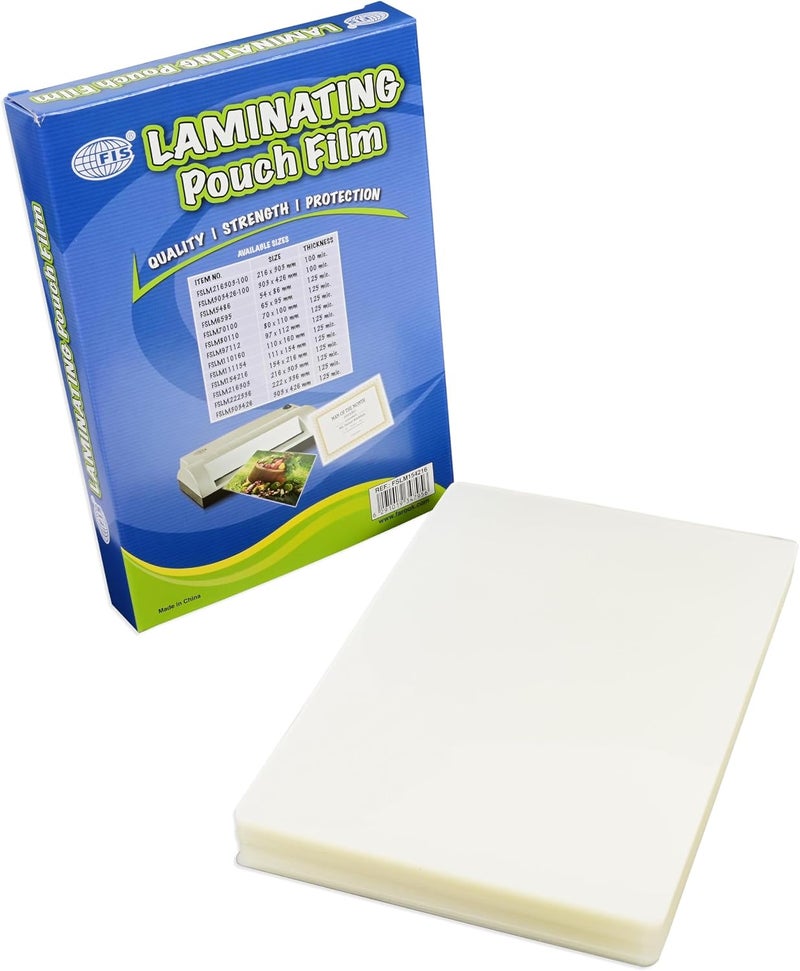 FIS Laminating Pouch Film, 154x216mm, 125 Micron Thickness, 100 Sheets, Rounded Corners, A5 Size - Image 3