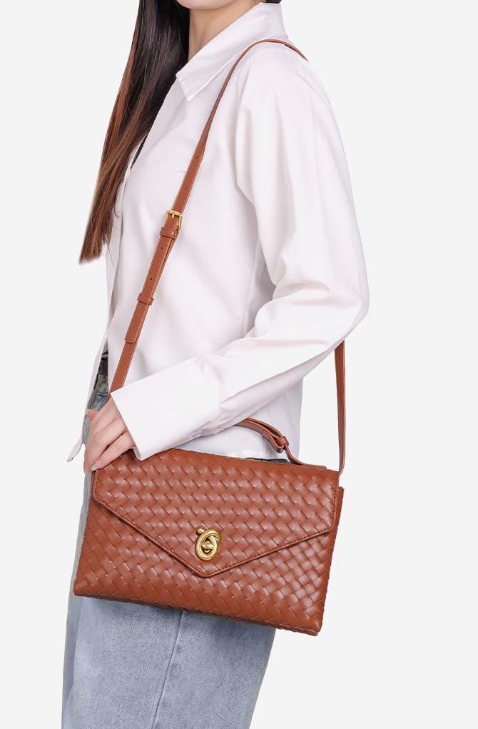 Upbull Trendy Woven Evening Clutch Purses Women PU Leather Evening Handbags Underarm Shoulder Crossbody Purse Wedding Wallet - Image 3