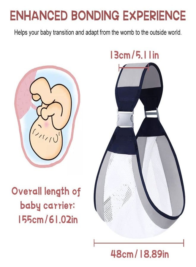 RAIYARAJ Baby Sling Carrier, Adjustable Baby Holder Half Wrapped Hip one Shoulder Labor-Saving, Natural Cotton with Breathable mesh Fabric for Newborn to Toddler up 45lbs (Grey) - Image 2