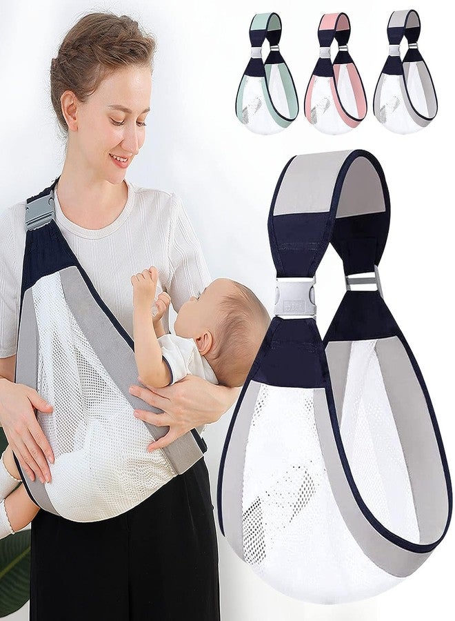 RAIYARAJ Baby Sling Carrier, Adjustable Baby Holder Half Wrapped Hip one Shoulder Labor-Saving, Natural Cotton with Breathable mesh Fabric for Newborn to Toddler up 45lbs (Grey) - Image 1