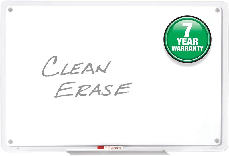 Quartet Quartet iQTotal Erase Marker Board 11 x 6 34 Inches White Translucent Frame TM1107  - Image 1