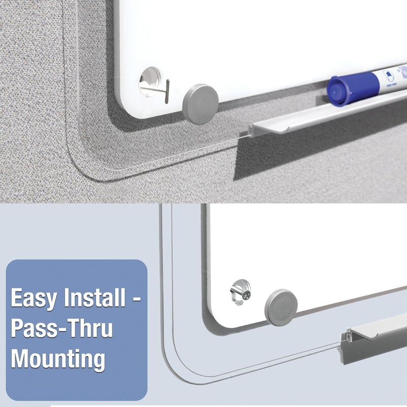 Quartet Quartet iQTotal Erase Marker Board 11 x 6 34 Inches White Translucent Frame TM1107  - Image 3