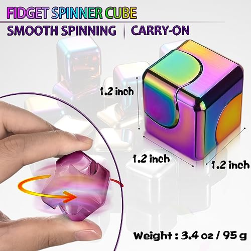 Dr.Kbder Fidget Spinner Toys Cube Adults Easter Basket Stuffers for Teens Metal EDC Cool Desk Gadgets Office Toys Small Anxiety Figette Sensory Toy ADHD Tool Fingears Figet Stress Valentine Gift for Boys - Image 5