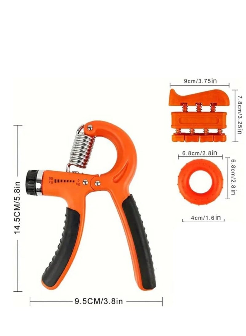 سبال مجموعة مكونة من 3 قطع لتمرين قوة القبضة - أداة تمرين قبضة اليد القابلة للتعديل، ومشد الأصابع، ومقوي الحلقات لتمرين اليد والأصابع والساعد - مثالية للرياضيين والموسيقيين وإعادة التأهيل - Image 1