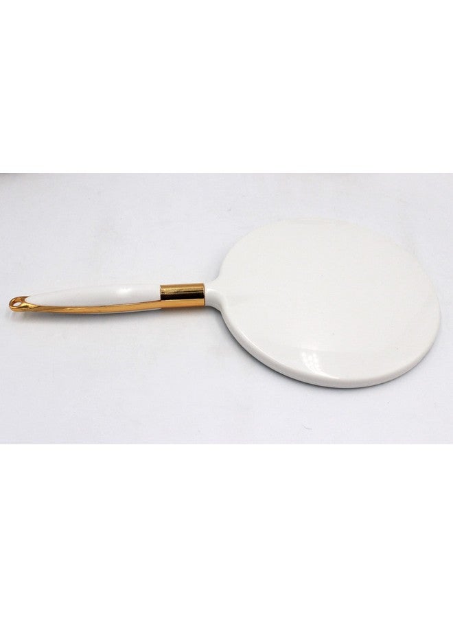 Eaoundm Round Hand Held Mirror For Makeup Hand Mirror (6.9W X 13 L Inchs White) - Image 5