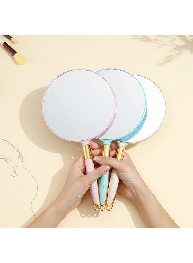 Eaoundm Round Hand Held Mirror For Makeup Hand Mirror (6.9W X 13 L Inchs White) - Image 2