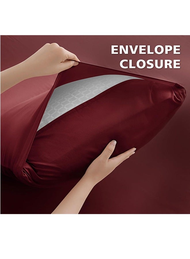 سنوز طقم ملاية عاديه قطعتين، 180*235 سم، دارك ريد - Image 4