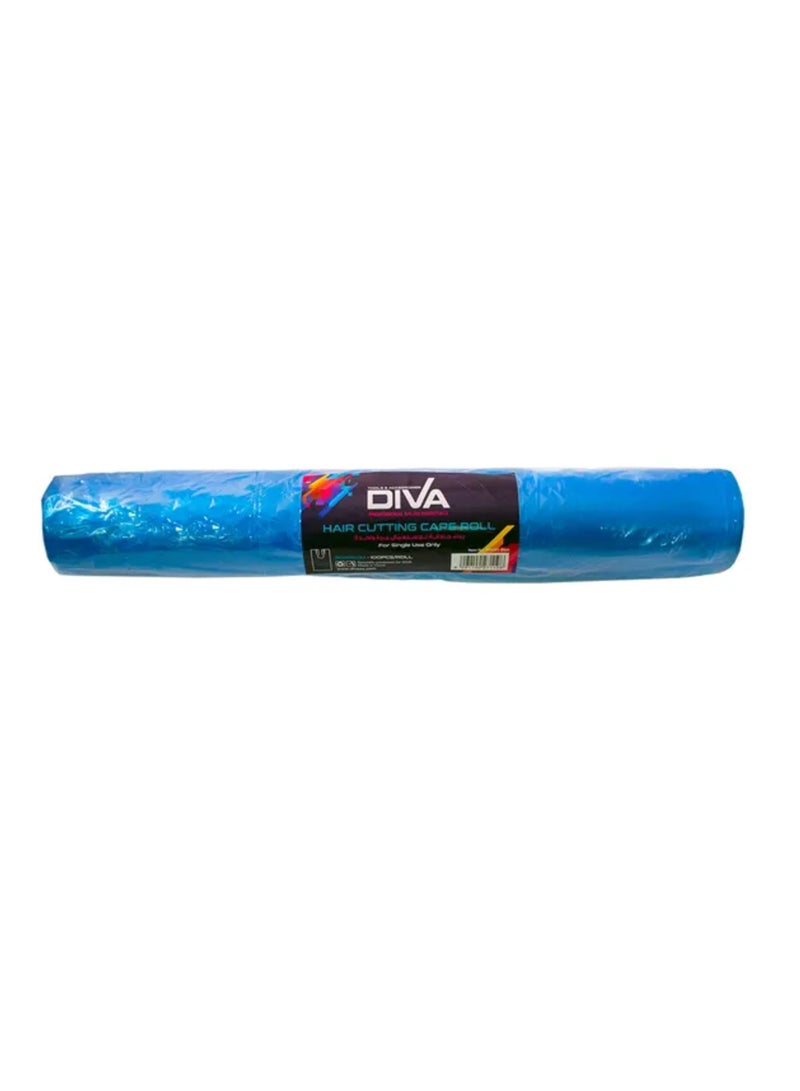 Diva Hair Cutting Cape Roll | Blue | 100pcs/roll - Image 1