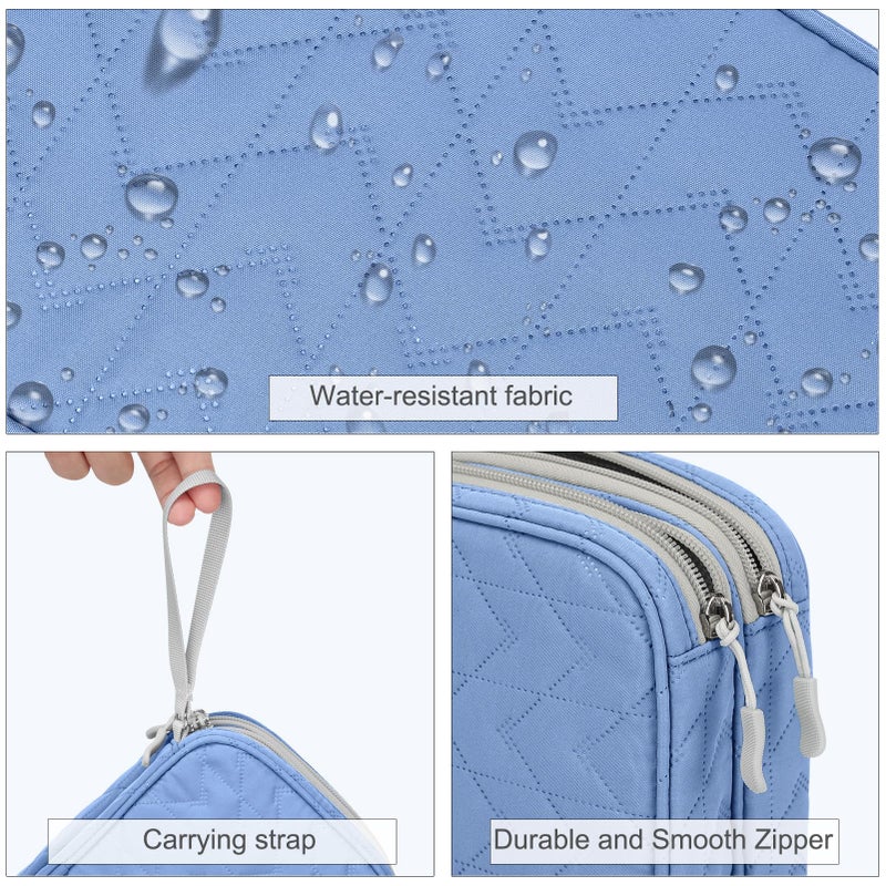 Waterproof Travel Cable Organizer Bag with Double Layer Storage for Cords, Chargers, Phone and Earphone - Image 4