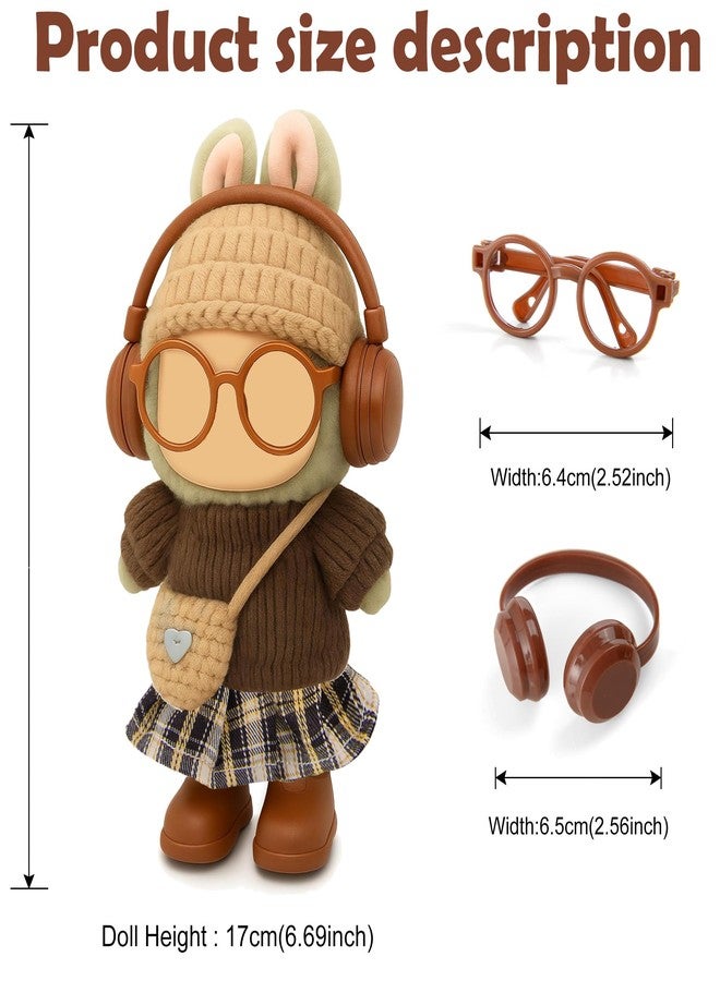 ibayda 17cm Doll Knit Style Outfits Clothes and Accessories Set Include: Hat, Sweater, Dress, Bag, Glasses, Earphone and Shoes (Doll Not Included) - Image 3