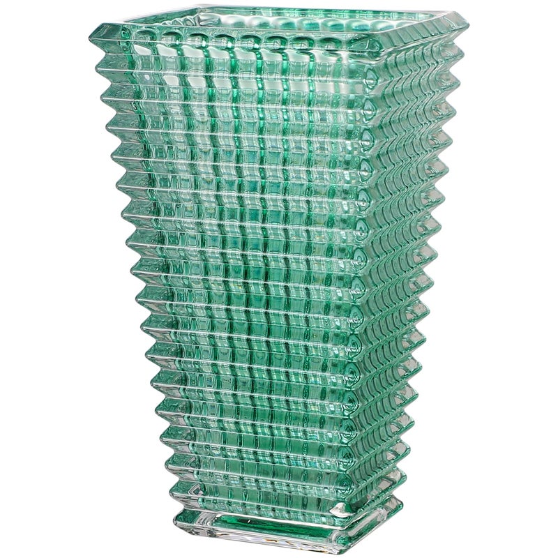 MCMCNCUIU Crystal Glass Vase Large Crystal Vases for Flowers Large Flower Vase Green Modern Vases for Living Room Bedroom Kitchen Dining Table Mantle Wedding 11 Inches