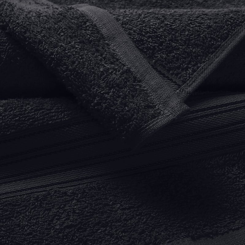 BOUTIQUO 100% Cotton 2 Pack Bath Towel Set 28x55 inches  Eco-Friendly Large Bath Towels Compact Quickdry Lightweight Soft & Highly Absorbent Bath Towel  Ideal for Everyday Gym Travel Camp Pool - Black - Image 2