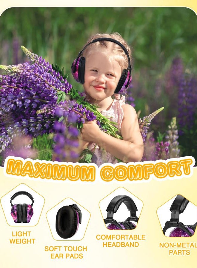 Zohan Kids Ear Protection 2 Pack, Hearing Protection Safety Ear Muffs for Children Have Sensory Issues, Adjustable Noise Reduction Earmuffs for Concerts, Fireworks, Air Shows(Nebula&SKULL) - Image 5