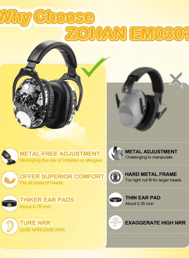 Zohan Kids Ear Protection 2 Pack, Hearing Protection Safety Ear Muffs for Children Have Sensory Issues, Adjustable Noise Reduction Earmuffs for Concerts, Fireworks, Air Shows(Nebula&SKULL) - Image 3