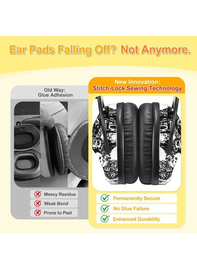 Zohan Kids Ear Protection 2 Pack, Hearing Protection Safety Ear Muffs for Children Have Sensory Issues, Adjustable Noise Reduction Earmuffs for Concerts, Fireworks, Air Shows(Nebula&SKULL) - Image 2