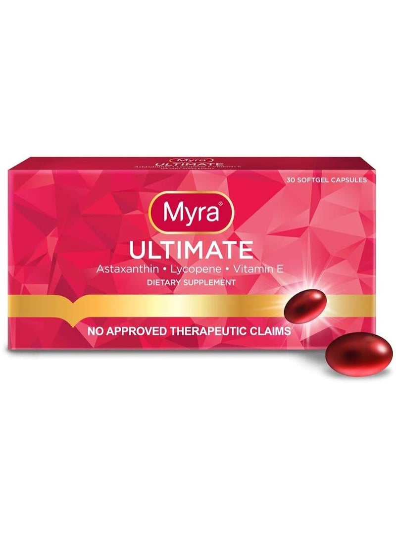 Ultimate Vitamin E Astaxanthin Lycopene Dietary Supplement 30 Softgel