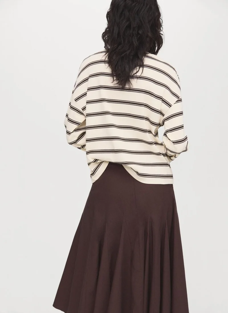 MANGO Striped cotton-blend sweatshirt