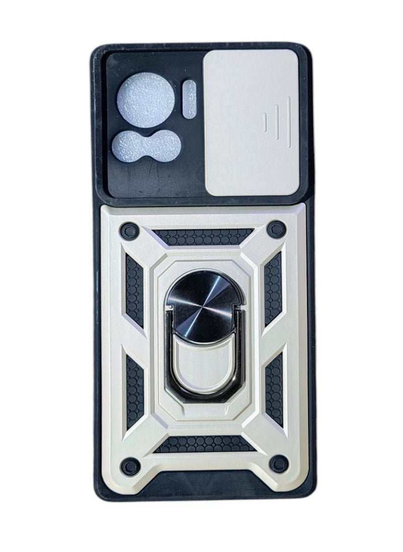Generic For Motorola Edge 30 Ultra 5G / Moto X30 Pro Sliding Camshield TPU+PC Phone Case with Card Slot(Gold)  - Image 1