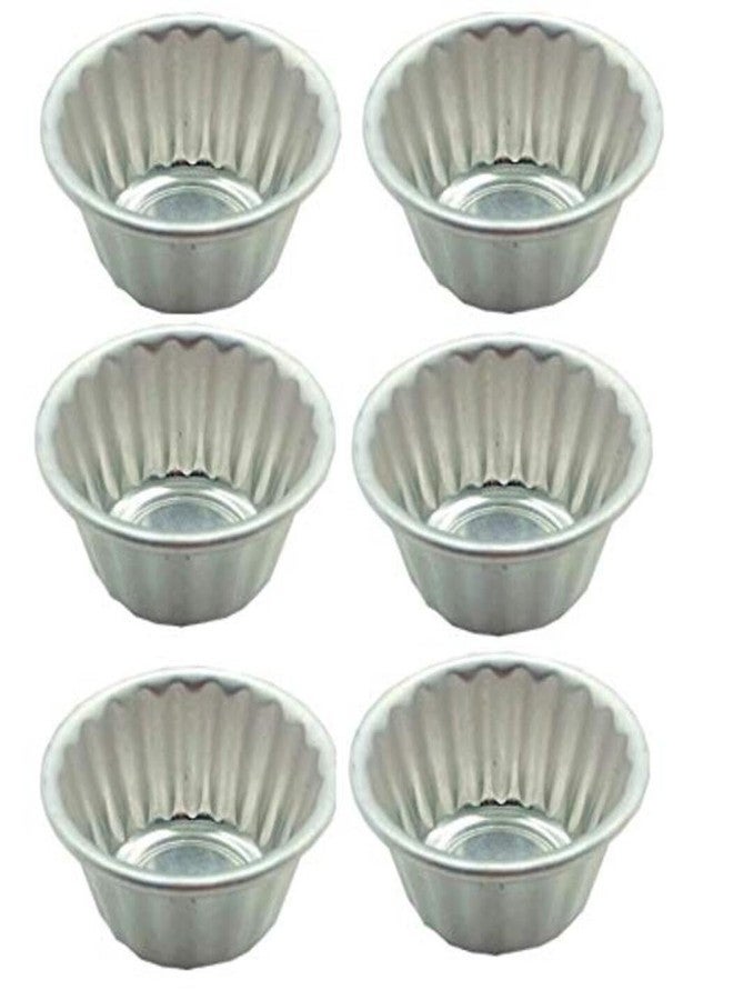RINKLE TRENDZ Aluminium Jelly Cup Cake Mould Small - 6 Pieces Set - Image 1