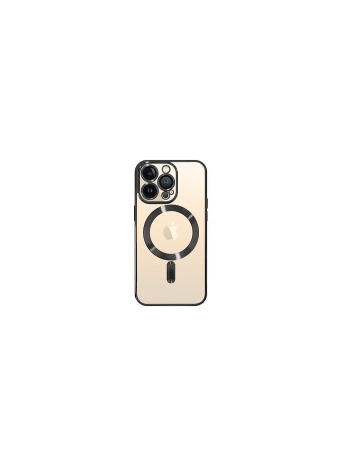 CATANES - iPhone 13 Pro Max Clear Case with MagSafe Wireless Charging Compatible Back Cover with Electroplating Shockproof Frame Black - Image 1