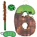 WUEURU Number 6 Pixel PinataBirthday Pinata withwith BlindfoldConfetti and Bat Stick for Groovy Hippie Theme Birthday Party Game Decorations Photo Props Wedding Christmas Party Supplies - Image 2
