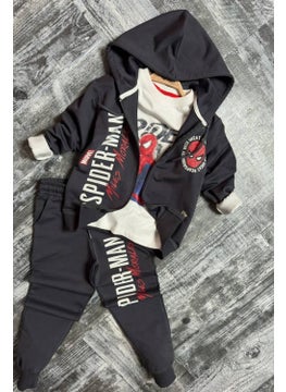 SPIDERMAN Boy 3 Piece Hooded Set Tracksuit - 2 Yarn Lycra Fabric  - Image 1