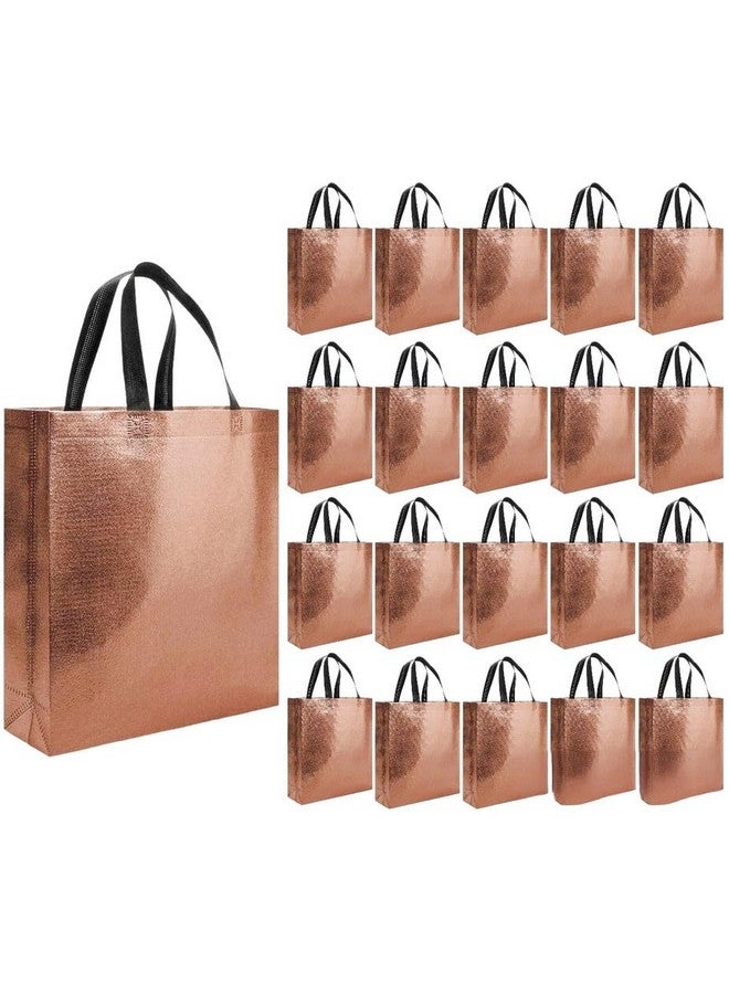 Evafly Gift Bag Medium Size Pack of 20 : L13 x W12 x D4 inch|Resuable Non-Woven Shiny Metallic Laminated|Haldi Return Gifts, Jute Bags for Return Gift,Return Gift For Birthday - Copper - Image 1