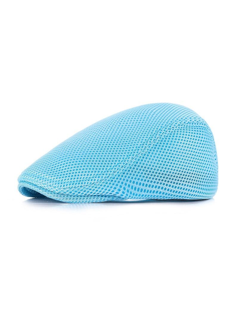 Loquat British Style Men's Solid Color Duck Tongue Frward Hat Wathet Blue(56-58cm) 