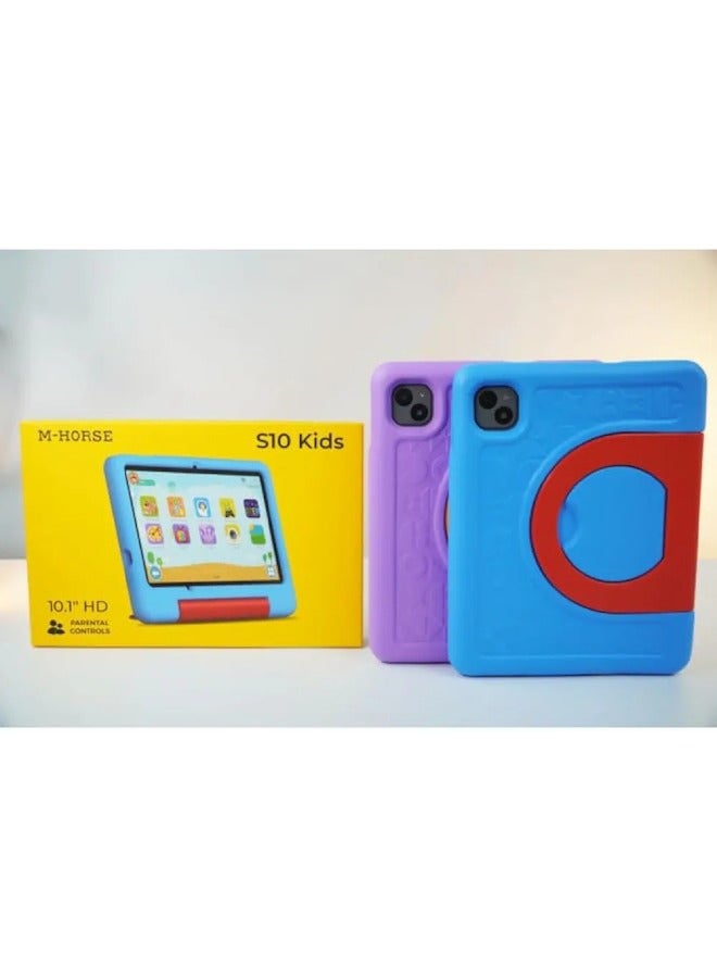 M-HORSE S10 Kids Tablet – Wi-Fi – 64GB Storage + 4GB RAM – 10" Display – Educational & Entertainment – Blue + Free Doll Gift - Image 4